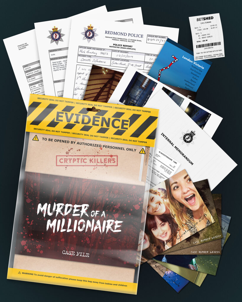 Cryptic Killers Unsolved Murder Mystery Game - Cold Case File Investigation  - Detective Clues/Evidence - Solve The Crime - for Individuals, Date